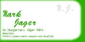 mark jager business card